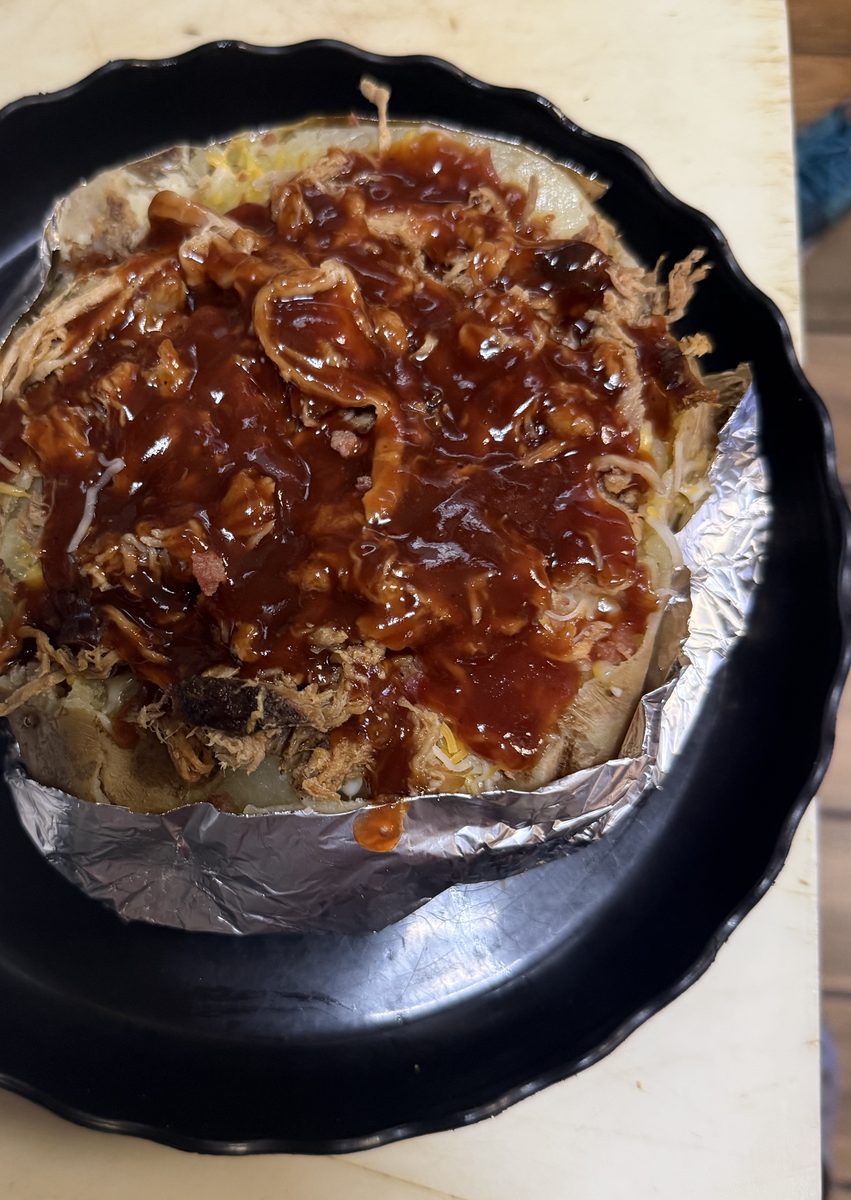 Jumbo loaded potato with BBQ